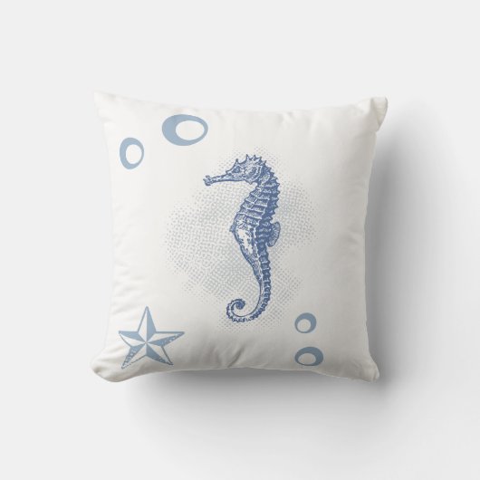 16x16インチ装飾用クッションシーホース海海ビーチ クッション (正面)