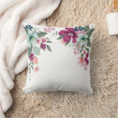 16x16インチ装飾用クッション熱帯花オンホワイト クッション (ブランケット)
