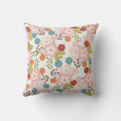16x16ピンクとブルーのフローラ装飾用クッション クッション (裏面)