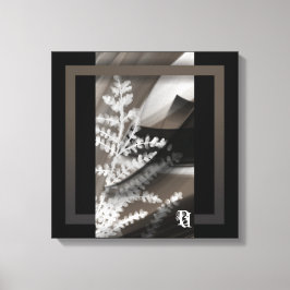 16x16" テラの優しいささやき 抽象的なブラウンの花 キャンバスプリント