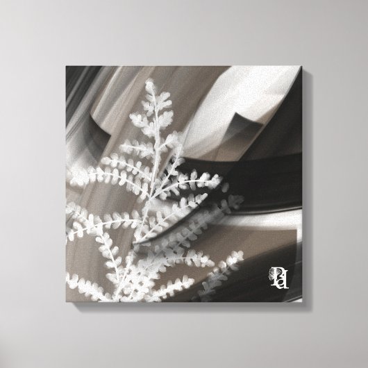 16x16" Terra’s Tender Whisper Abstract Brown Flowe キャンバスプリント (正面)