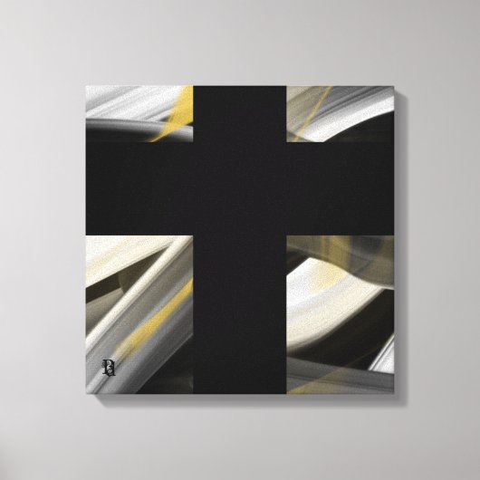 16x16" Trend Abstract Art Canvas Black White Gold キャンバスプリント (正面)