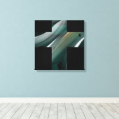 16x16" Trend Abstract Art Canvas Black White Green キャンバスプリント (インサイチュ (ウッドフロア))