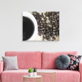 16x20のコーヒーカップを持つコーヒー豆 キャンバスプリント (インサイチュ (リビング))