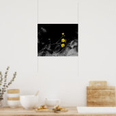 16x20の木色の下の黄色い野の花 ポスター (キッチン)