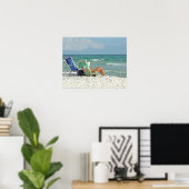 16x20の絵画プリントがリラックスビーチ上にある ポスター (ホームオフィス)