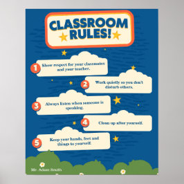 16x20の青とオレンジおもしろいのカスタマイズ可能 ポスター