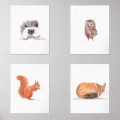 16x20ウッドランドかわいい水彩森林動物セット (正面)
