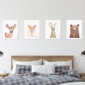 16x20ウッドランドかわいい水彩森林動物 (寝室)