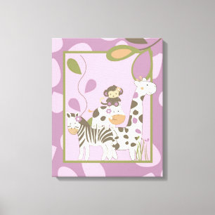 16x20キャンバスアート子供部屋プリントジャカナガールジャングル キャンバスプリント