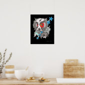 16X20プリント「男は帽子を失う」Blk Bgnd ポスター (キッチン)