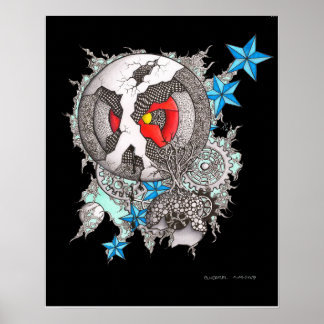 16X20プリント「男は帽子を失う」Blk Bgnd ポスター