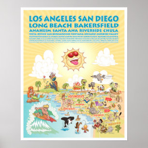 16x20南カリフォルニア都市ポスター ポスター