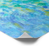 16x20抽象芸術ターコイズブルーライトイエロープリント ポスター (角)