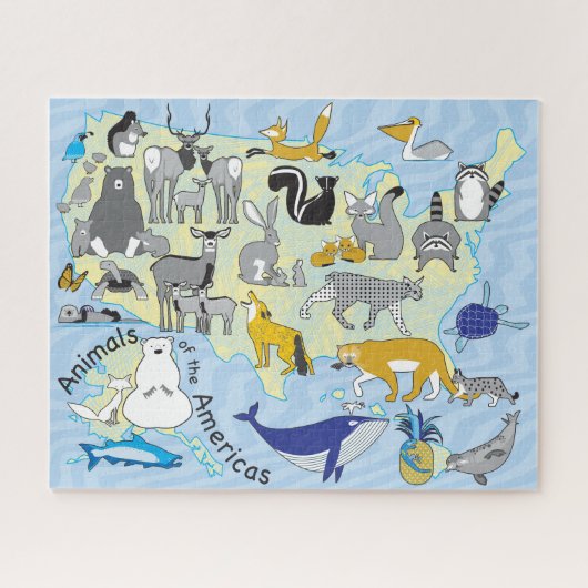 16x20米国動物パズル（色盲） ジグソーパズル (横)