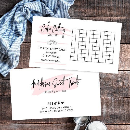 16x24インチ長方形ケーキ提供ガイド2x2部分 エンクロージャーカード