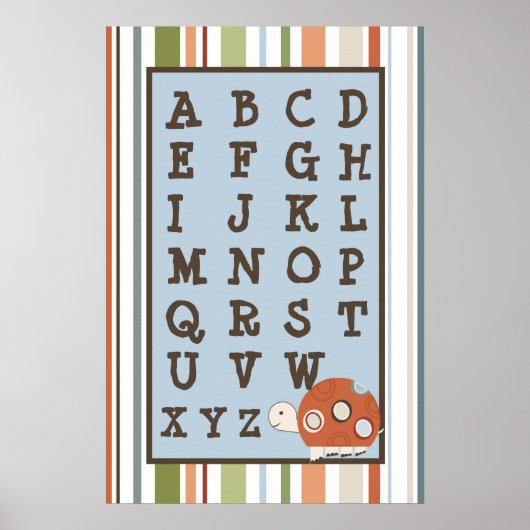 16x24子供部屋アートABCグラフラグーナビーチカメFr ポスター (正面)