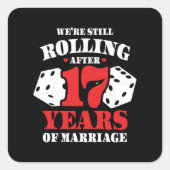 17おもしろい周年記念結婚したカップル17年 スクエアシール (正面)