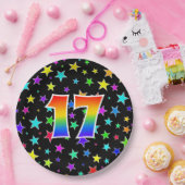 17イベント:はっきりした,おもしろい，レインボーカラフル17 ペーパープレート (パーティー)