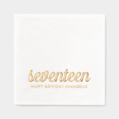 17エレガント誕生日ゴモダンールナプキンス 箔ナプキン (正面)