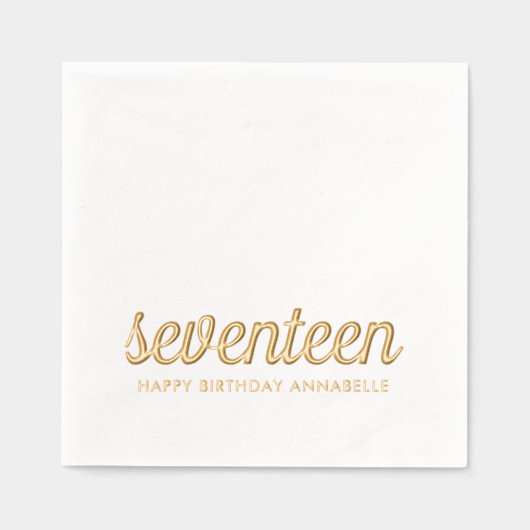 17エレガント誕生日ゴモダンールナプキンス 箔ナプキン (正面)