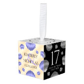 17エレガントth Shells結婚の記念日 キューブオーナメント (正面アングル)