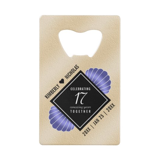 17エレガントth Shells結婚の記念日 クレジットカード栓抜き (正面)