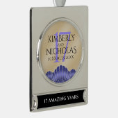 17エレガントth Shells結婚の記念日 シルバープレートバナーオーナメント (右)