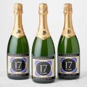 17エレガントth Shells結婚の記念日 スパークリングワインラベル (ボトル)