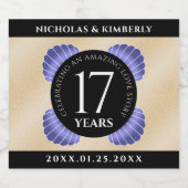 17エレガントth Shells結婚の記念日 スパークリングワインラベル (シングルラベル)