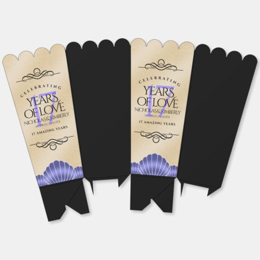 17エレガントth Shells結婚の記念日 フェイバーボックス (見開き)