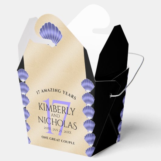 17エレガントth Shells結婚の記念日 フェイバーボックス (オープン)