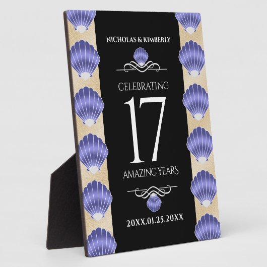 17エレガントth Shells結婚の記念日 フォトプラーク (側面)