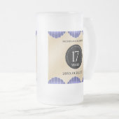 17エレガントth Shells結婚の記念日 フロストグラスビールジョッキ (正面右)