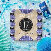 17エレガントth Shells結婚の記念日 ペーパープレート (パーティー)