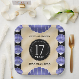 17エレガントth Shells結婚の記念日 ペーパープレート