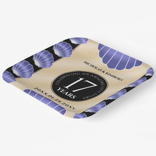 17エレガントth Shells結婚の記念日 ペーパープレート (傾斜あり)