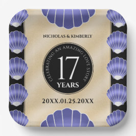 17エレガントth Shells結婚の記念日 ペーパープレート