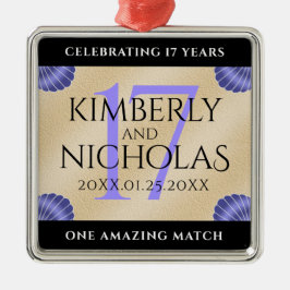 17エレガントth Shells結婚の記念日 メタルオーナメント