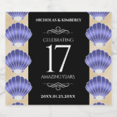 17エレガントth Shells結婚の記念日 ワインラベル (シングルラベル)