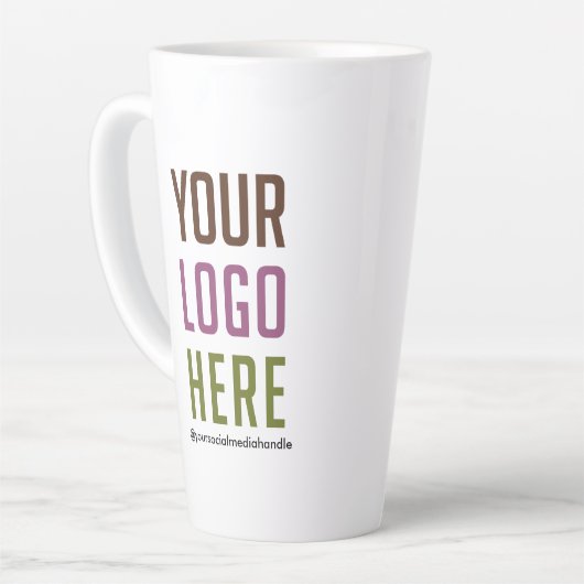 17オンスカスタムラテ背の高いマグ（ロゴ付き、最小値なし） カフェラテマグ (左アングル)