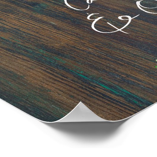 17テーブルウッド素朴ジプソフィラの写真シート ポスター (角)