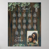 17テーブルウッド素朴ジプソフィラの写真シート ポスター (正面)