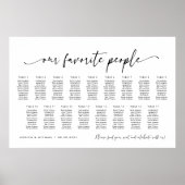 17テーブル私たちお気に入りのの人の座席図プラン ポスター (正面)