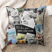 17パーソナライズされたパパ写真コラージュ |父の日 クッション (ブランケット)