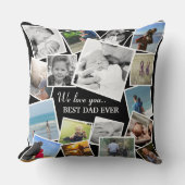 17パーソナライズされたパパ写真コラージュ |父の日 クッション (正面)