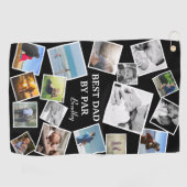 17パーソナライズされたパパ写真コラージュ |父の日 ゴルフタオル (横)