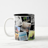 17パーソナライズされたパパ写真コラージュ |父の日 ツートーンマグカップ (左)