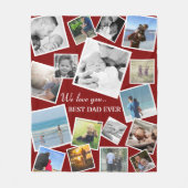 17パーソナライズされたパパ写真コラージュ |父の日 フリースブランケット (正面)