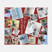 17パーソナライズされたパパ写真コラージュ |父の日 フリースブランケット (正面(横))